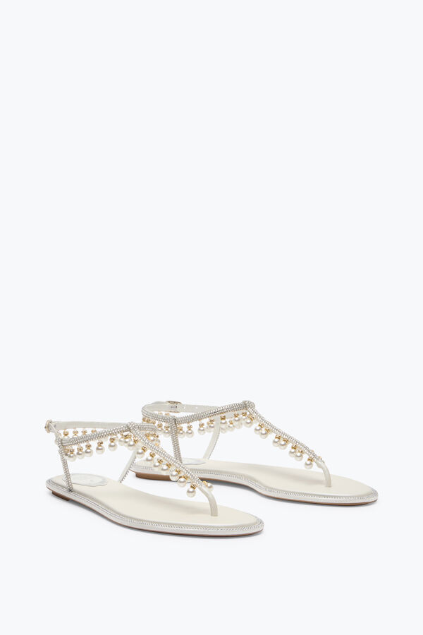 jeweled diana vita sandaler med pÄrlor 10 rene caovilla