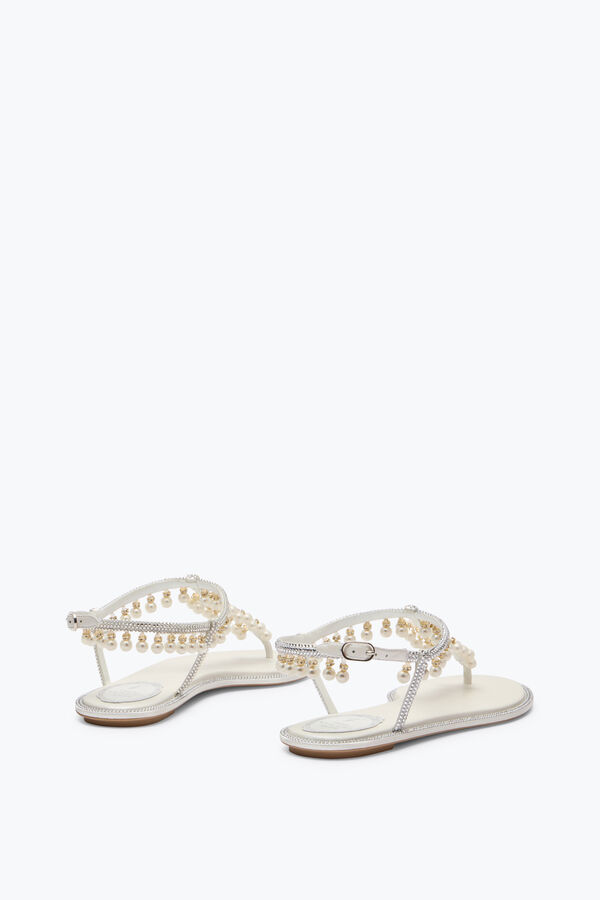 jeweled diana vita sandaler med pÄrlor 10 rene caovilla