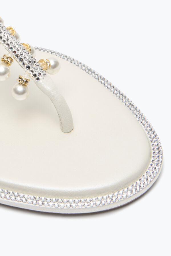 jeweled diana vita sandaler med pÄrlor 10 rene caovilla
