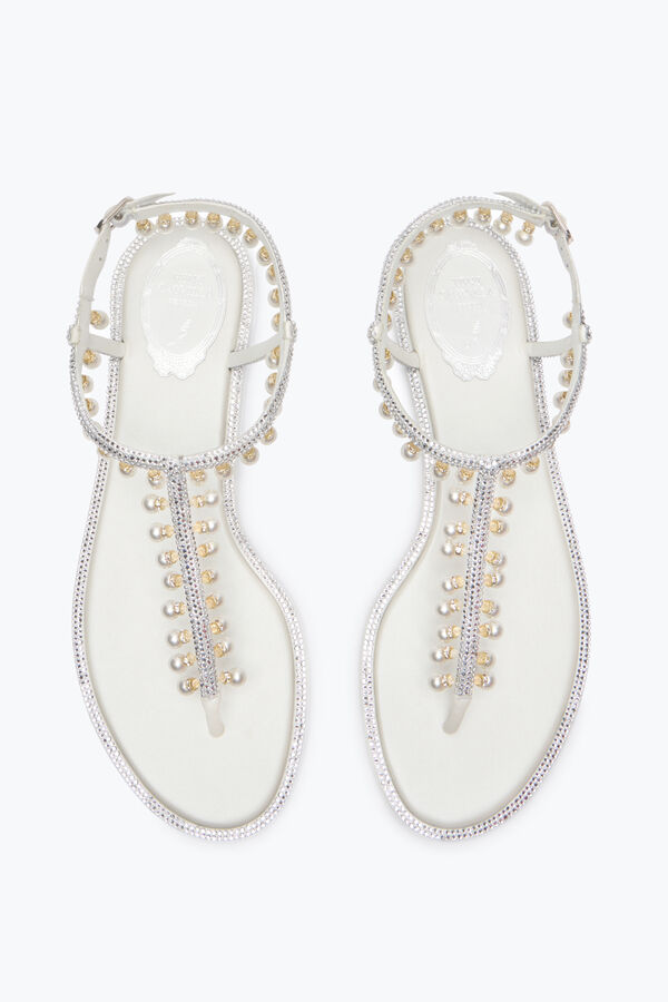 jeweled diana vita sandaler med pÄrlor 10 rene caovilla