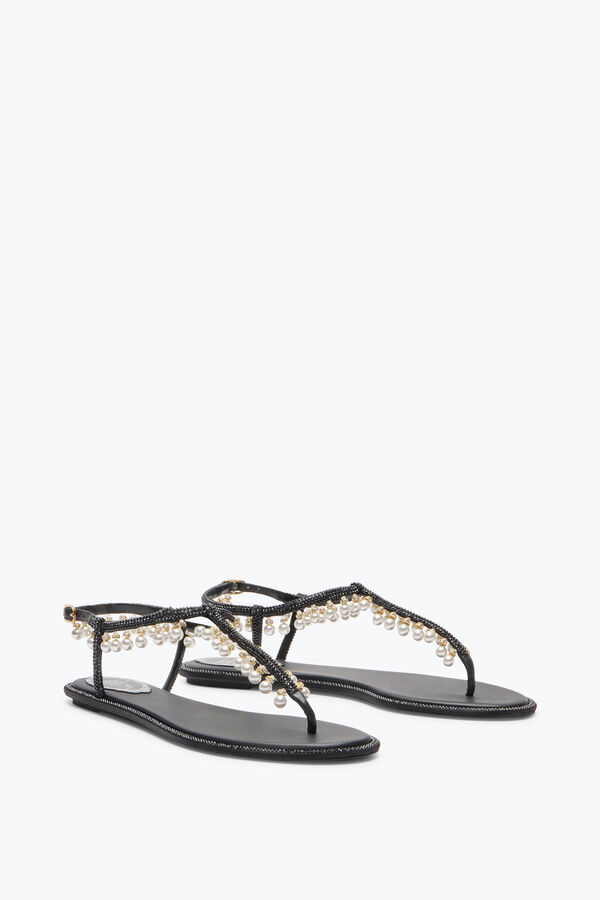 jeweled diana svart sandal med pÄrlor 10 rene caovilla