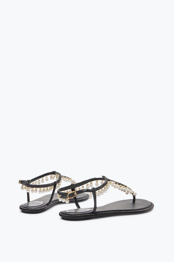 jeweled diana svart sandal med pÄrlor 10 rene caovilla