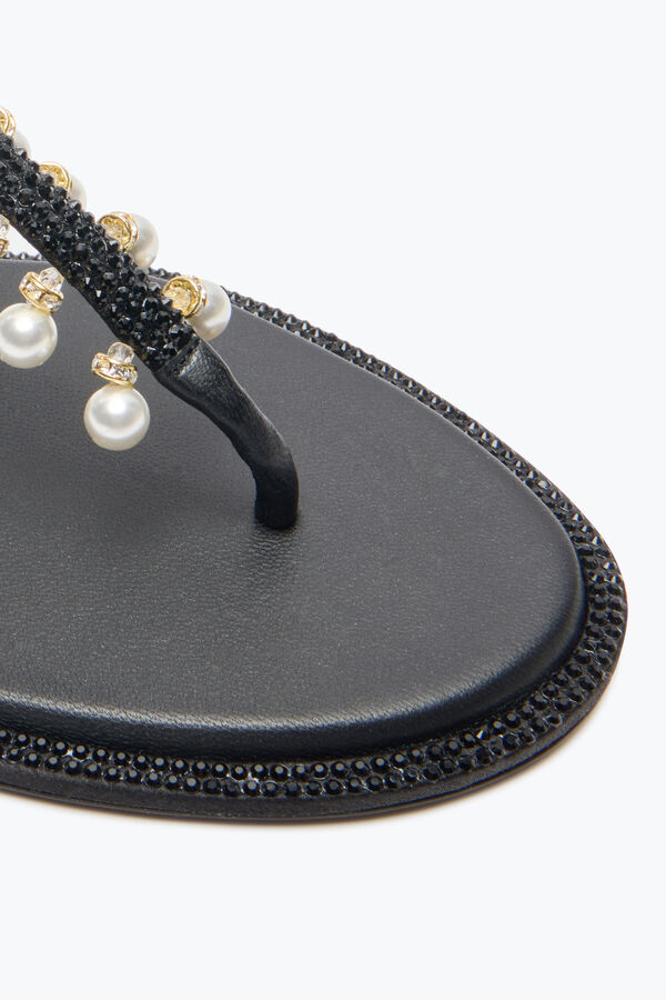jeweled diana svart sandal med pÄrlor 10 rene caovilla