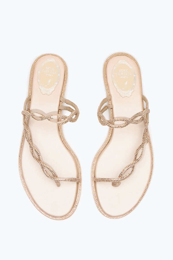 jeweled flÄta naken platt sandal 10 rene caovilla