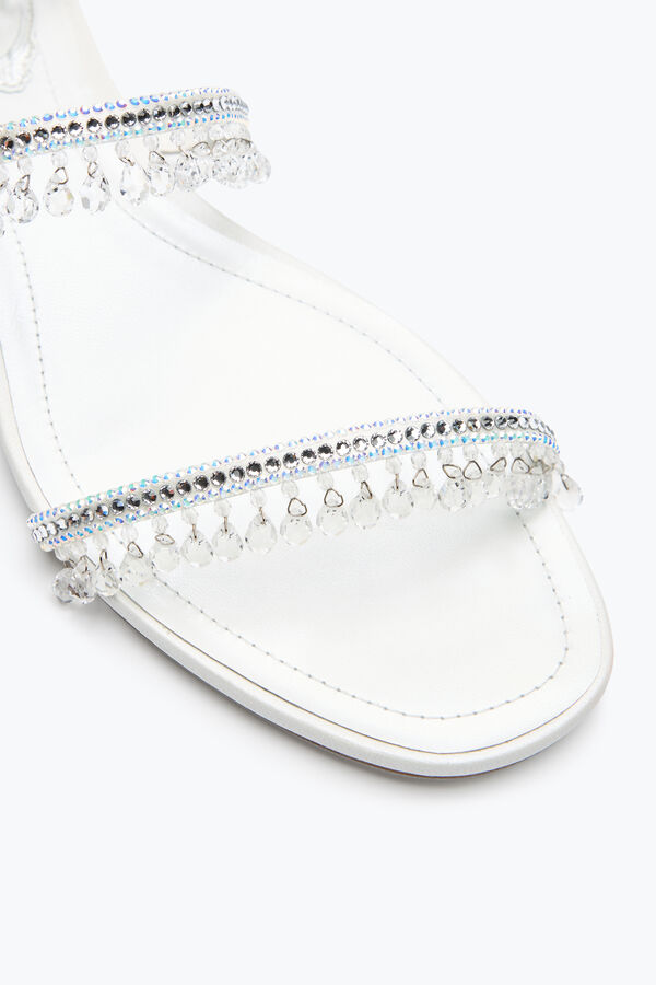 jeweled ljuskrona elfenben platt sandal 10 rene caovilla