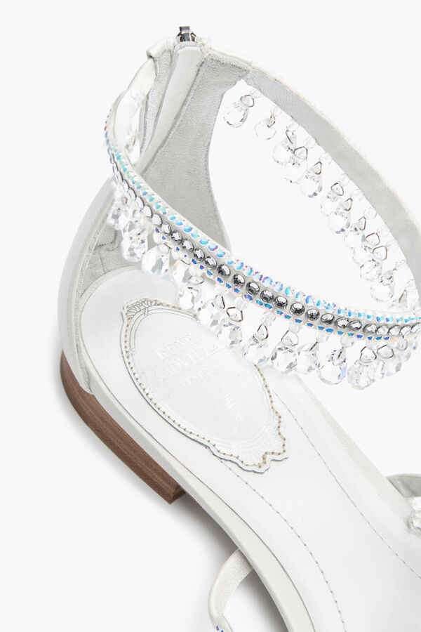 jeweled ljuskrona elfenben platt sandal 10 rene caovilla