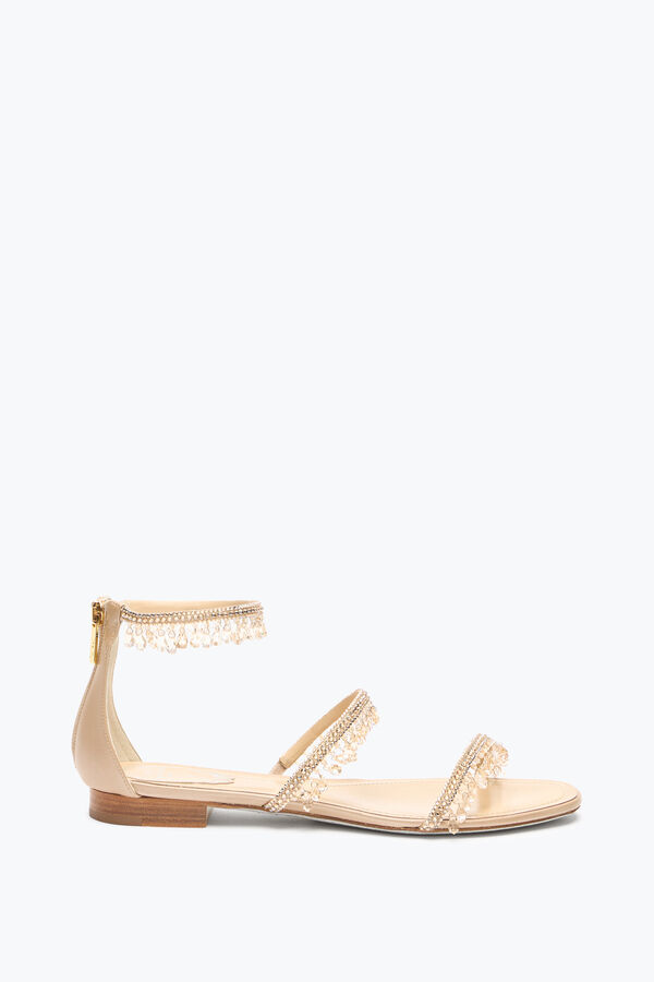 jeweled ljuskrona naken platt sandal 10 rene caovilla
