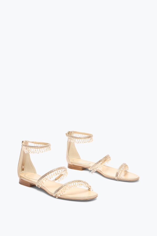 jeweled ljuskrona naken platt sandal 10 rene caovilla