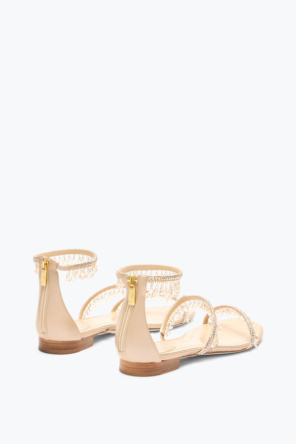 jeweled ljuskrona naken platt sandal 10 rene caovilla