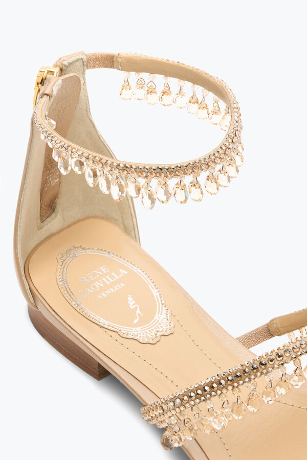 jeweled ljuskrona naken platt sandal 10 rene caovilla