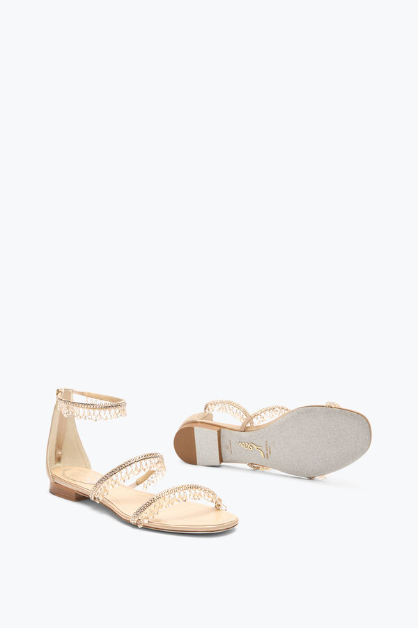 jeweled ljuskrona naken platt sandal 10 rene caovilla