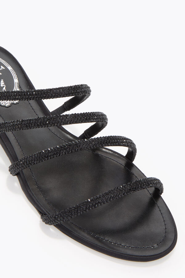 jeweled erin svart platt sandal 10 rene caovilla