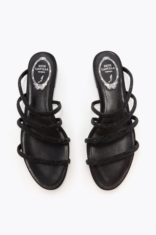 jeweled erin svart platt sandal 10 rene caovilla