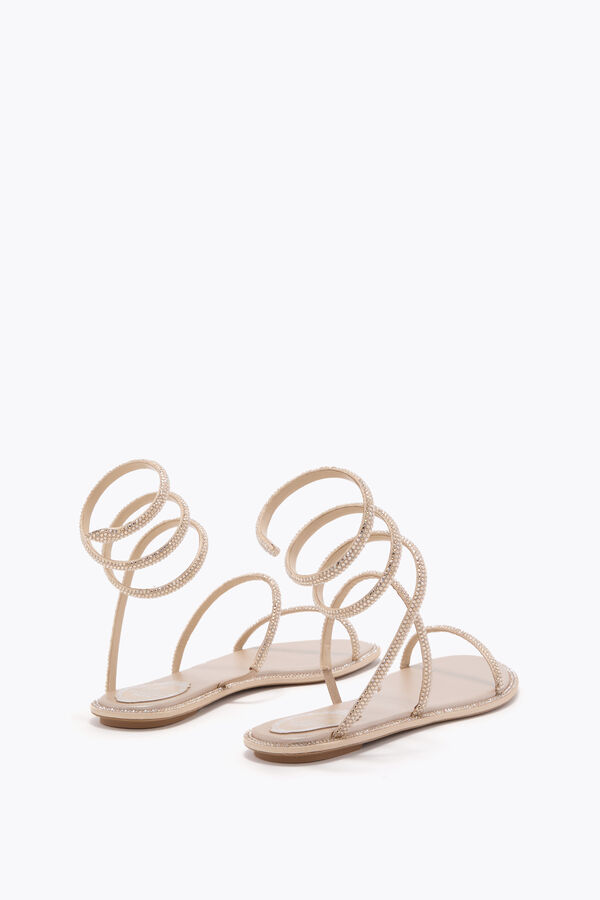 jeweled cleo guld platt sandal 10 rene caovilla