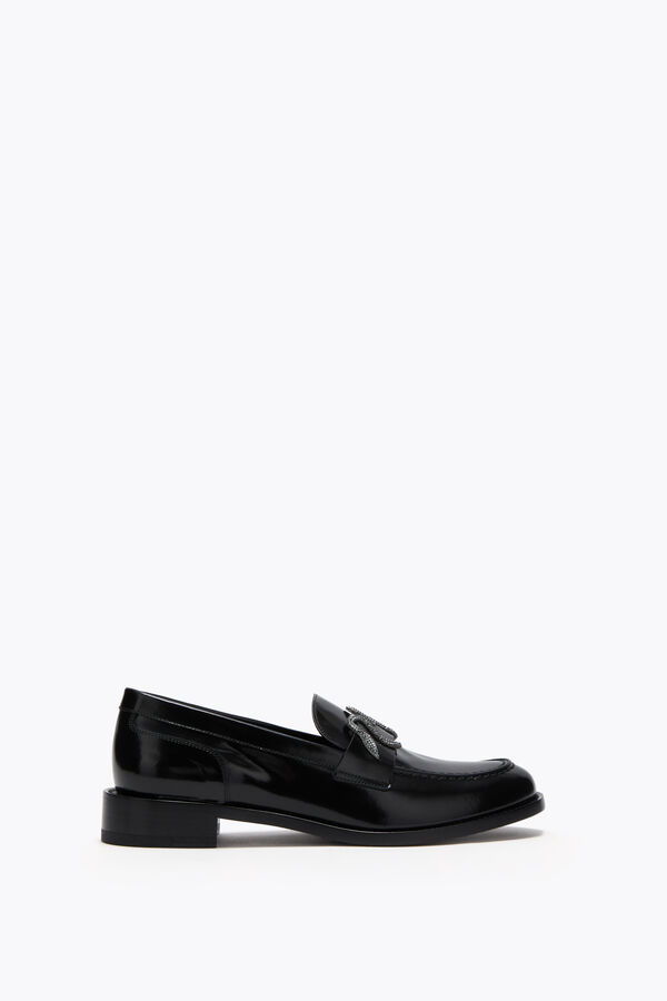 jeweled morgana svart loafer med matt svart kristall 20 rene caovilla