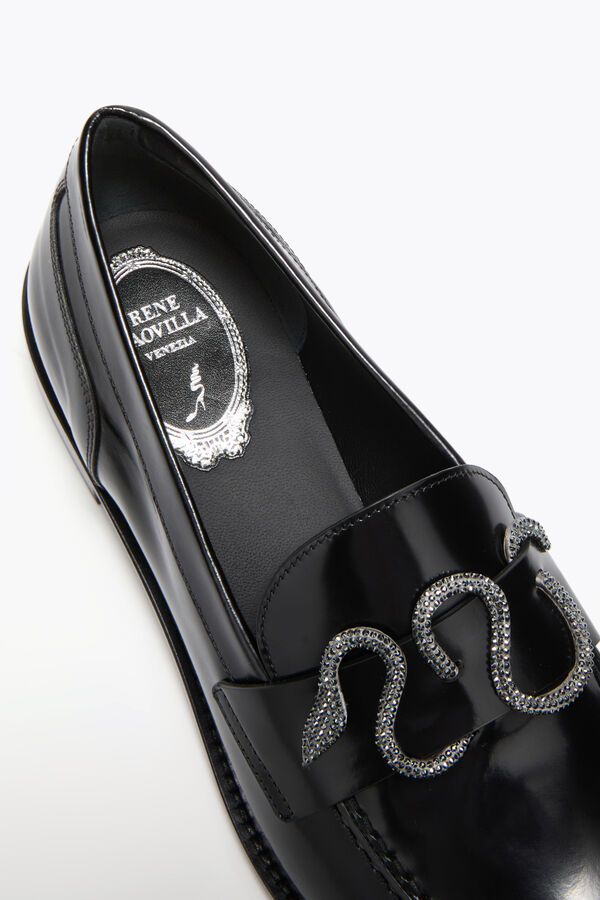 jeweled morgana svart loafer med matt svart kristall 20 rene caovilla