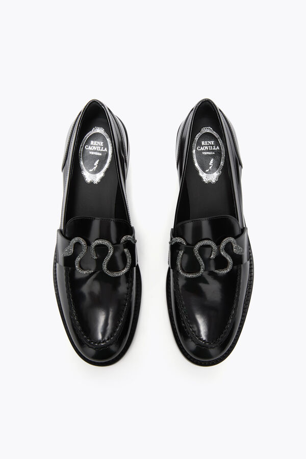 jeweled morgana svart loafer med matt svart kristall 20 rene caovilla