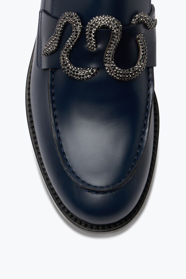 jeweled morgana blå loafer med matt svart kristall 20 rene caovilla