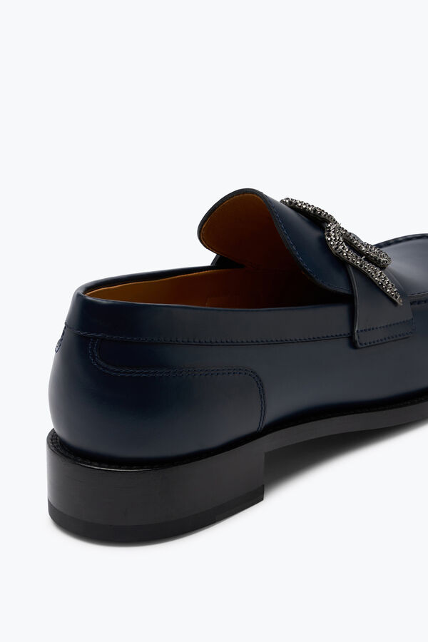 jeweled morgana blå loafer med matt svart kristall 20 rene caovilla