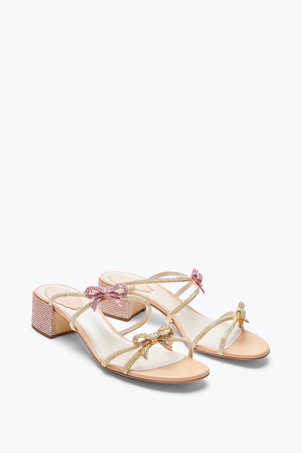 jeweled caterina persika mule med kristaller 40 rene caovilla