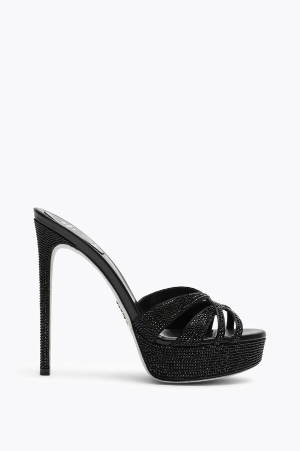 jeweled dania svart-plattformen mule 130 rene caovilla