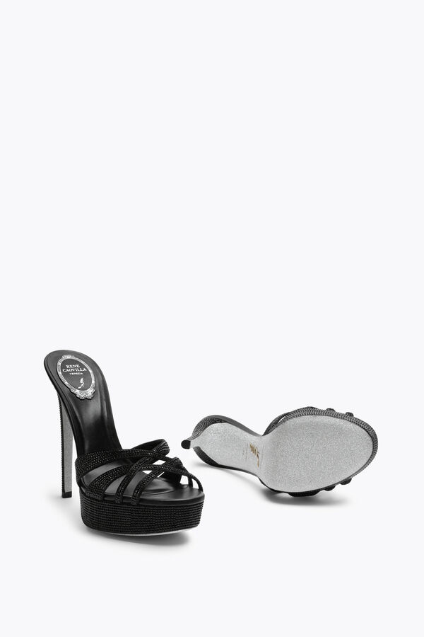 jeweled dania svart-plattformen mule 130 rene caovilla