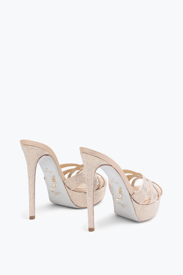 jeweled dania champagne-plattformen mule 130 rene caovilla