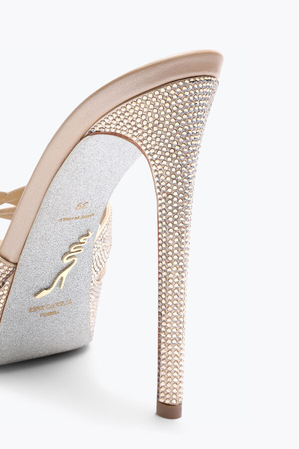 jeweled dania champagne-plattformen mule 130 rene caovilla