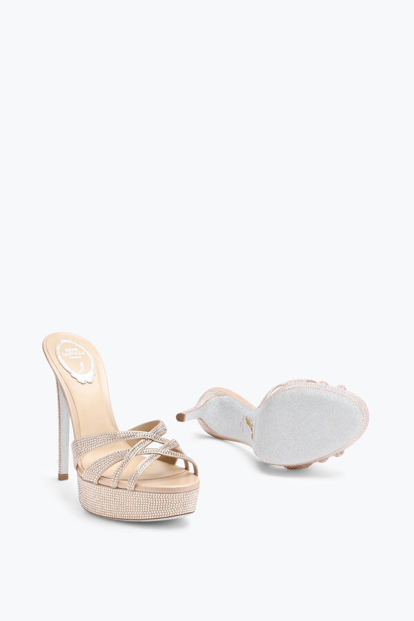 jeweled dania champagne-plattformen mule 130 rene caovilla