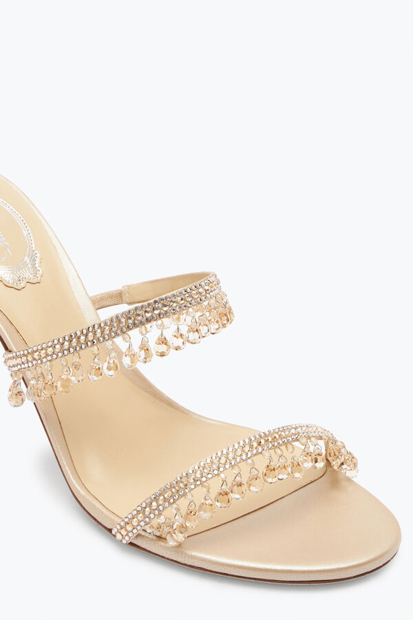 jeweled ljuskrona guld mule 80 rene caovilla