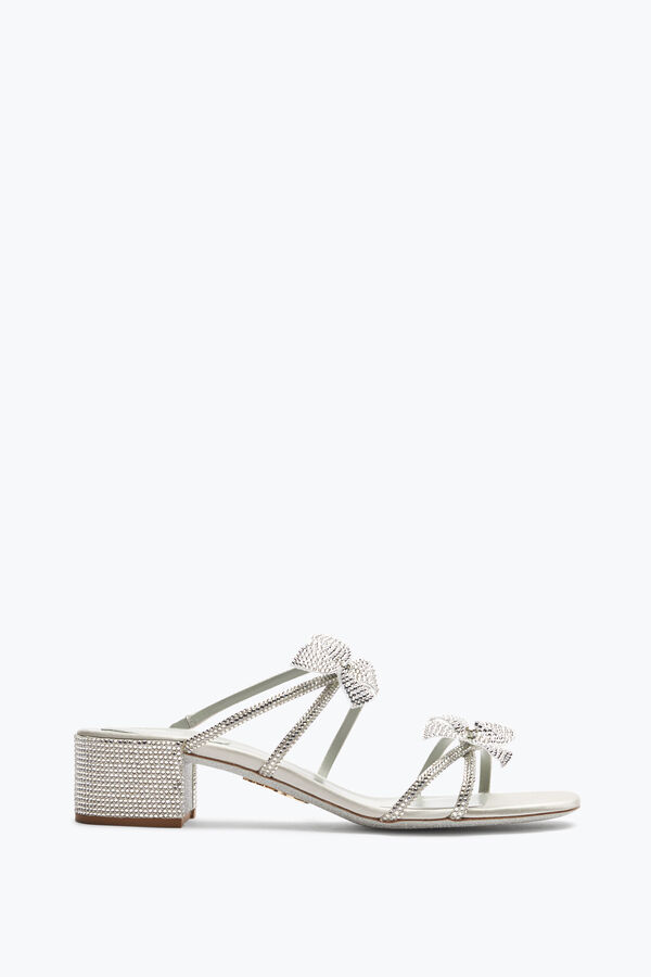 jeweled floriane silver mule med blommor 40 rene caovilla