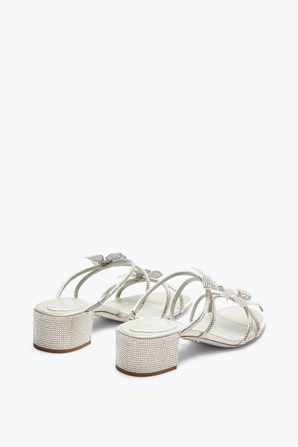 jeweled floriane silver mule med blommor 40 rene caovilla