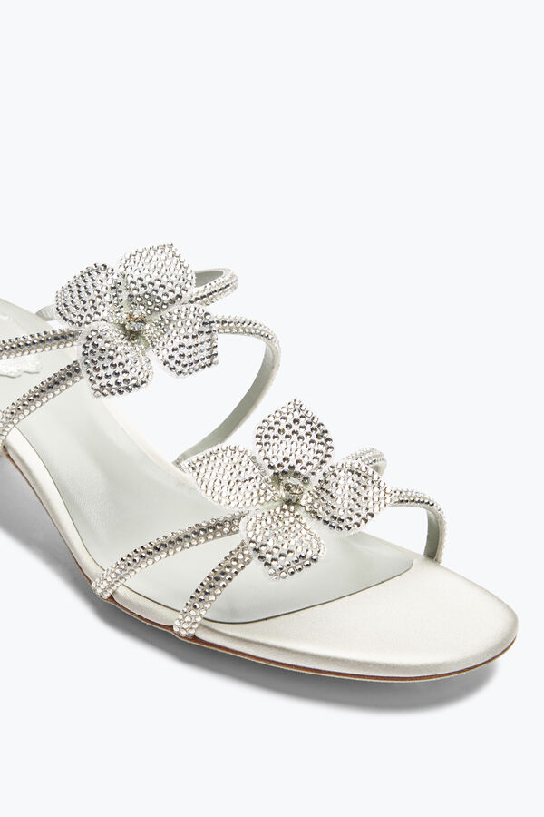 jeweled floriane silver mule med blommor 40 rene caovilla