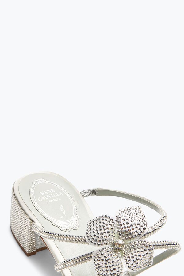 jeweled floriane silver mule med blommor 40 rene caovilla