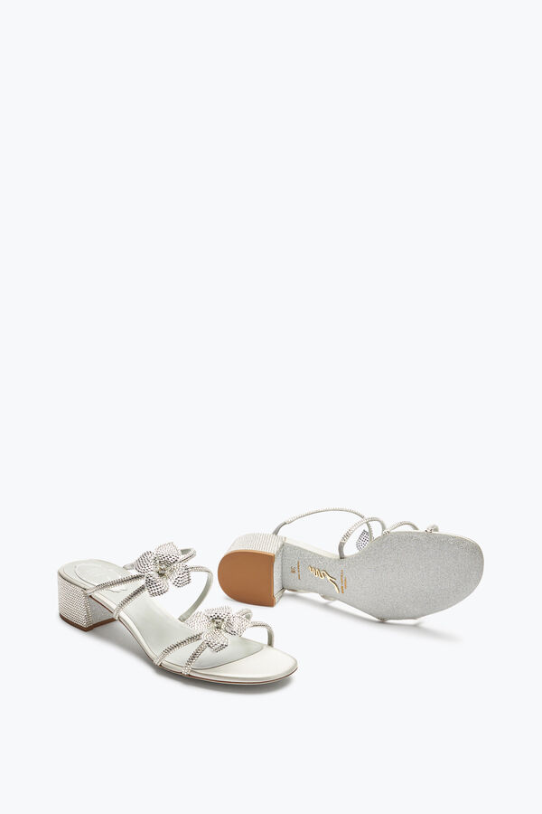 jeweled floriane silver mule med blommor 40 rene caovilla