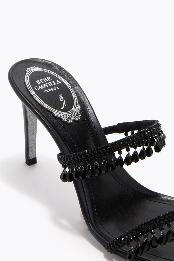 jeweled ljuskrona svart mule 80 rene caovilla