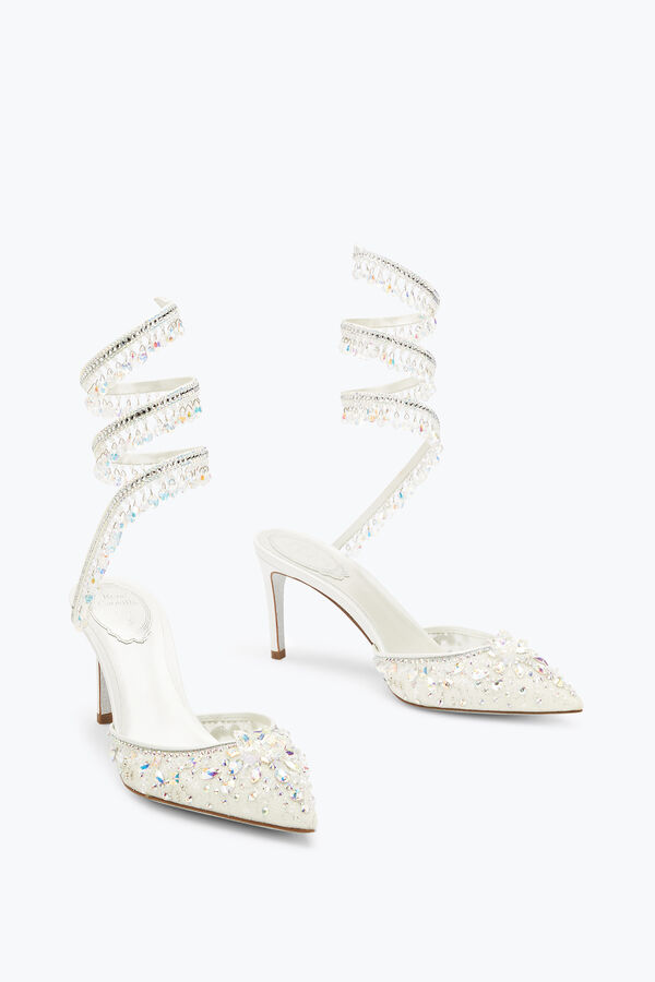 jeweled vit juvel ljuskrona pumpar 75 rene caovilla