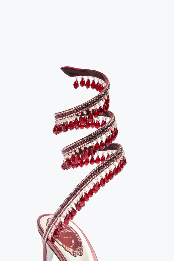 jeweled ljuskrona crystal ruby röd pump 100 rene caovilla