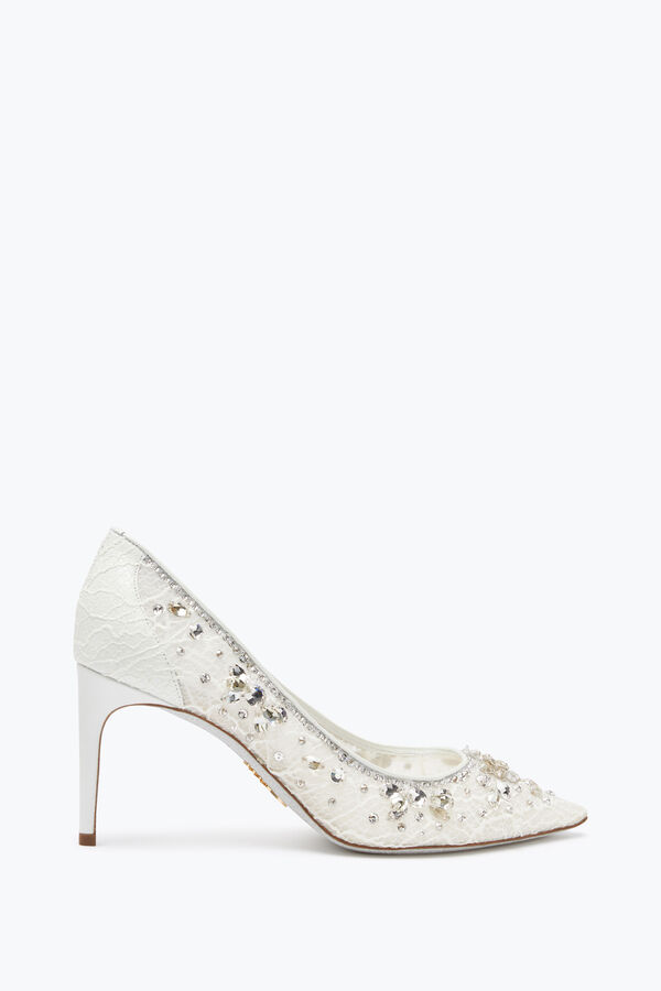 jeweled cinderella crystal white pump 80 rene caovilla