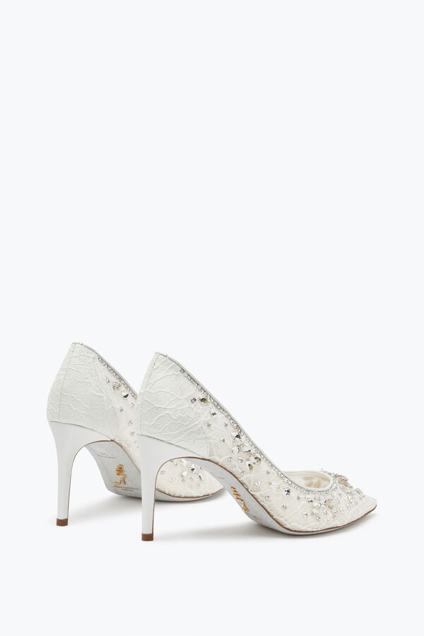 jeweled cinderella crystal white pump 80 rene caovilla