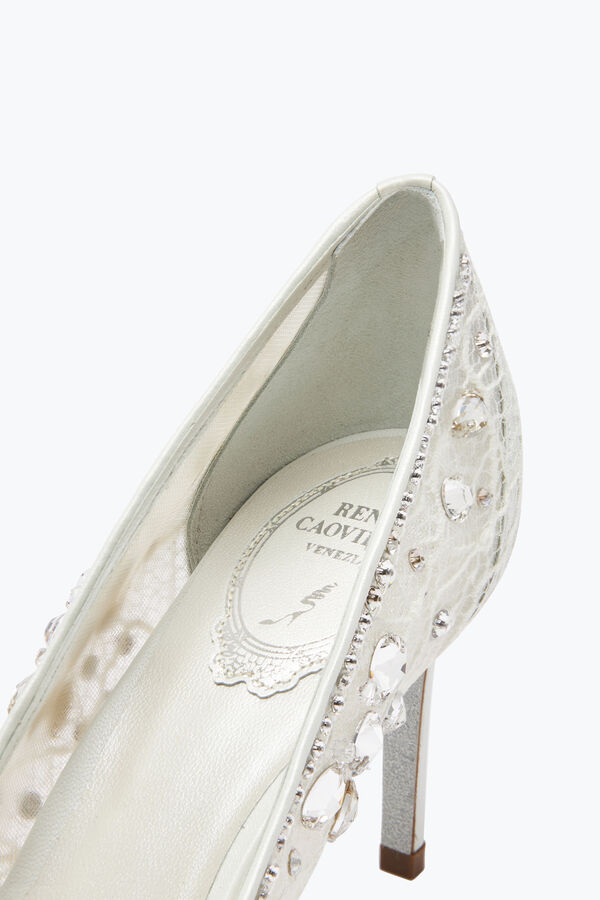 jeweled cinderella crystal white pump 80 rene caovilla