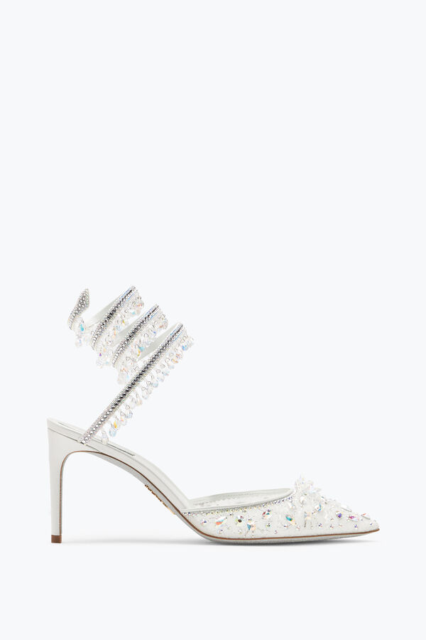 jeweled ljuskrona i vitt pump 80 rene caovilla
