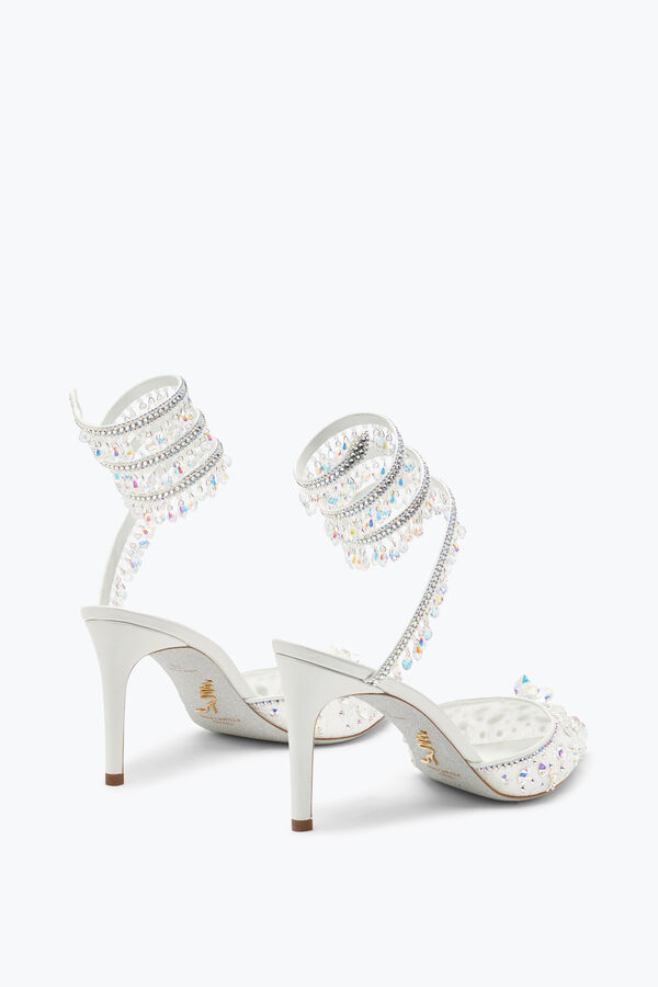 jeweled ljuskrona i vitt pump 80 rene caovilla