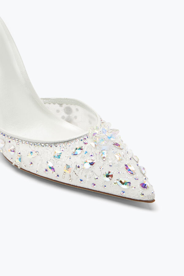 jeweled ljuskrona i vitt pump 80 rene caovilla