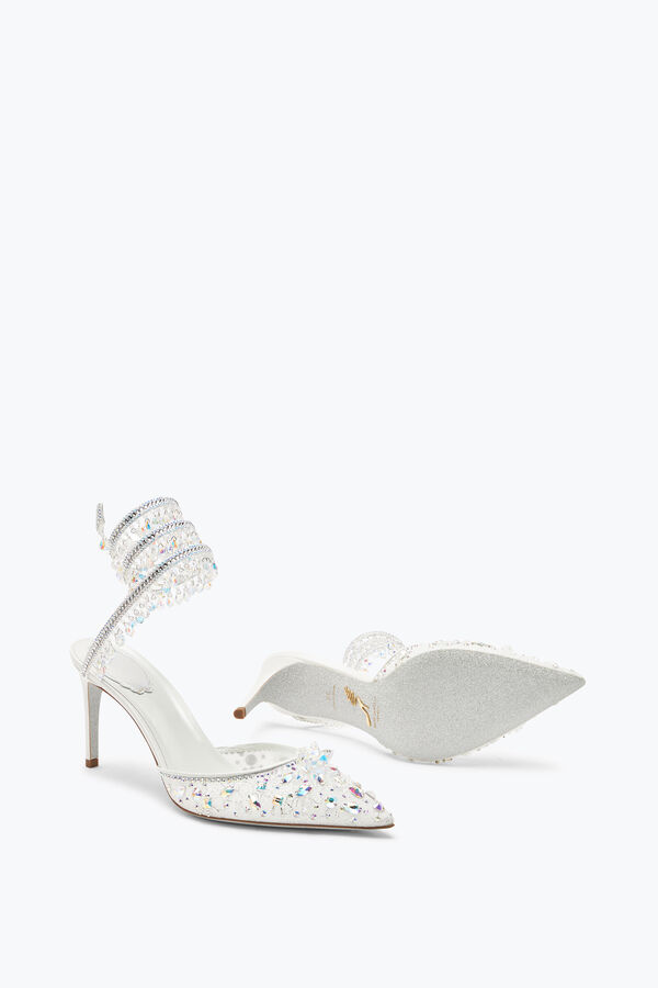 jeweled ljuskrona i vitt pump 80 rene caovilla