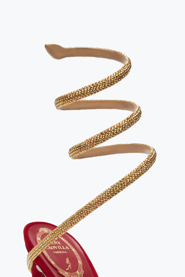 jeweled margot rött och guld pump 105 rene caovilla
