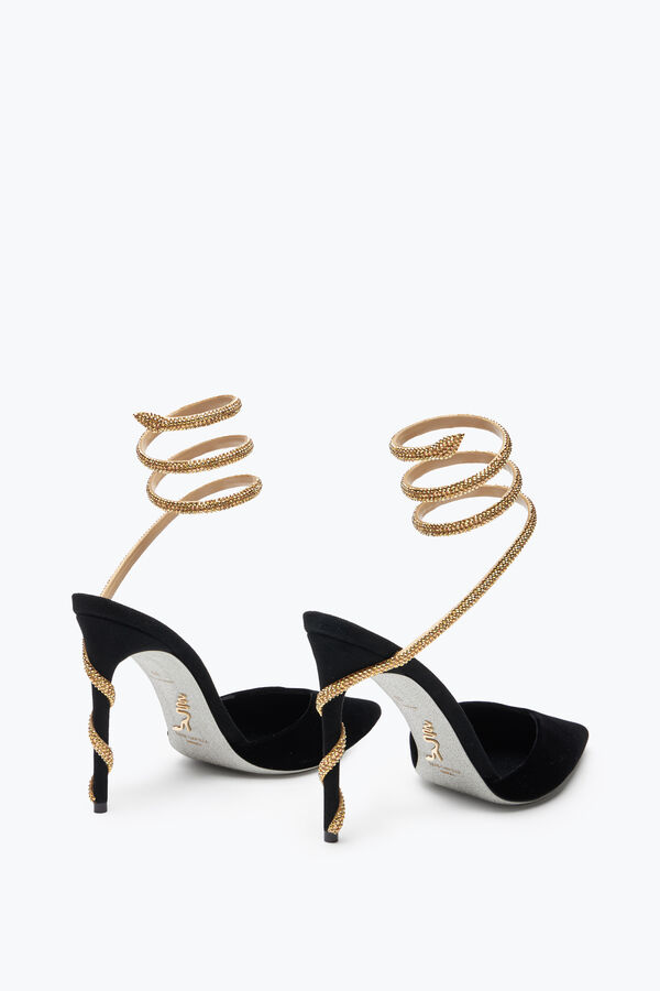 jeweled margot svart och guld pump 105 rene caovilla