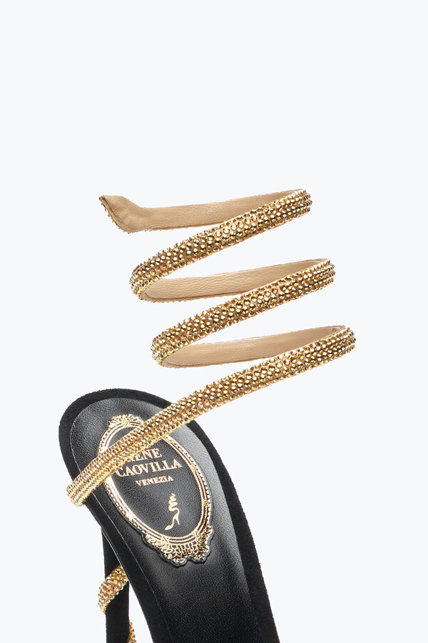 jeweled margot svart och guld pump 105 rene caovilla