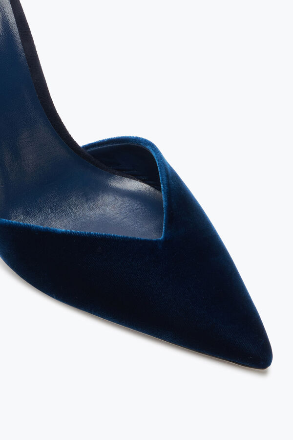 jeweled margot djupa blå slingback pump 105 rene caovilla