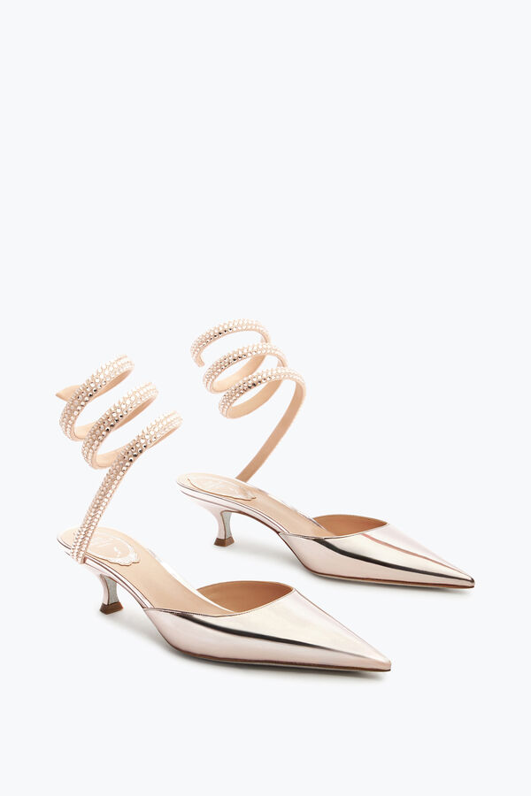 jeweled cleo rose gold pump med kristaller 50 rene caovilla